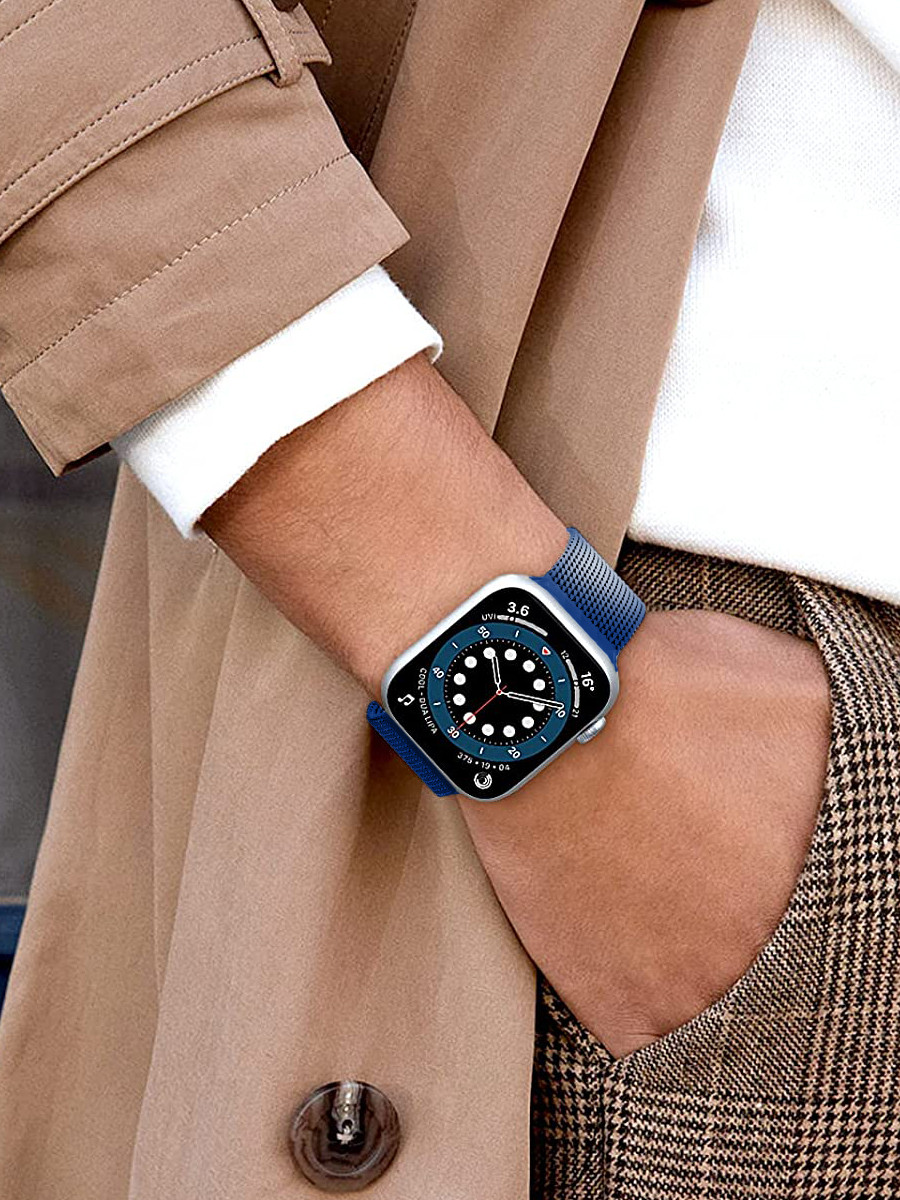 Миланский сетчатый браслет для Apple Watch 38-40-41 мм (Navy blue) - фото 7 - id-p216564217