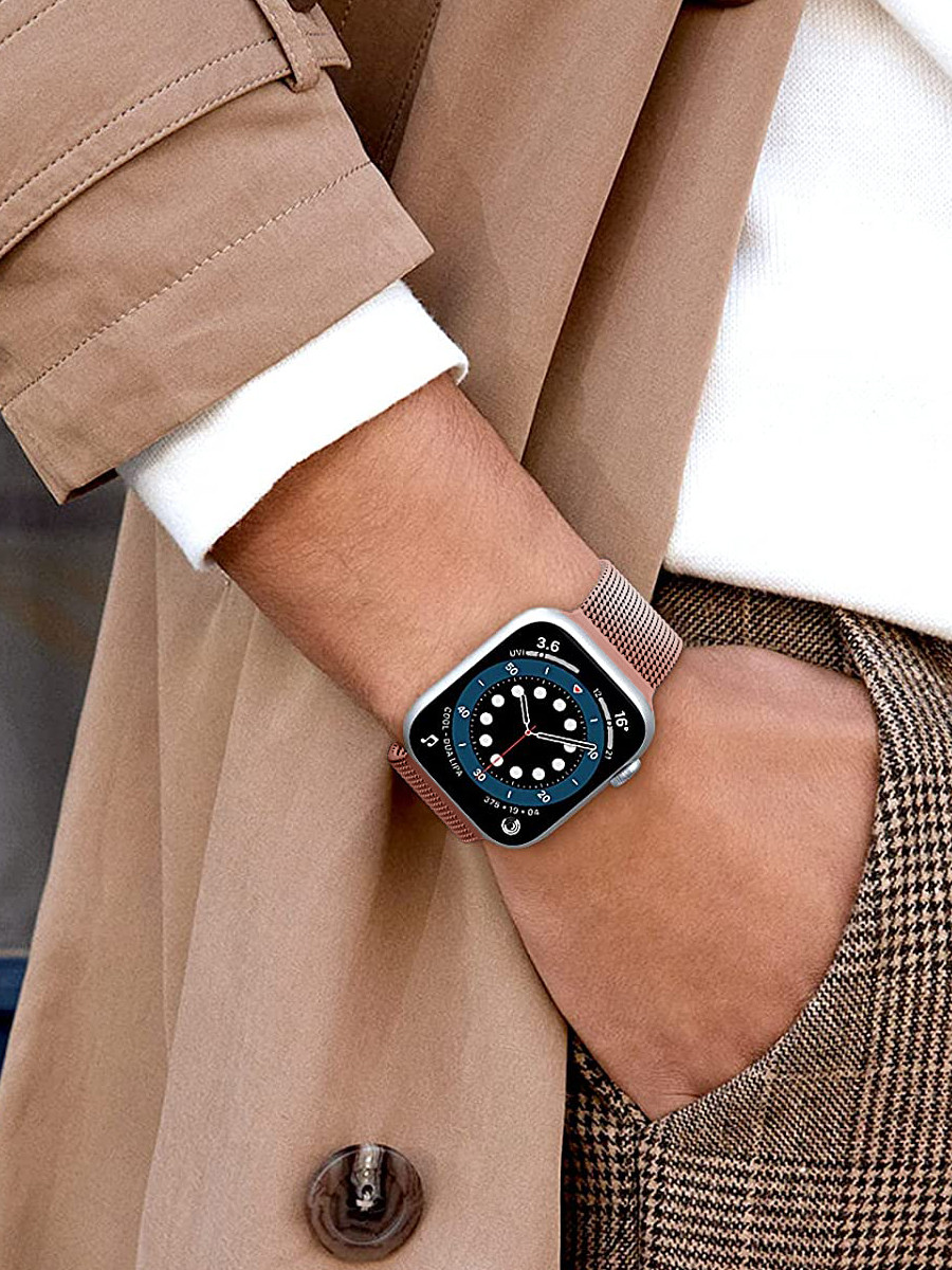 Миланский сетчатый браслет для Apple Watch 38-40-41 мм (Pink Gold) - фото 7 - id-p216564218