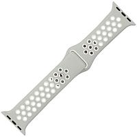 Cиликоновый ремешок Nike Style для Apple Watch 38-40-41 мм (S) (серый-белый)