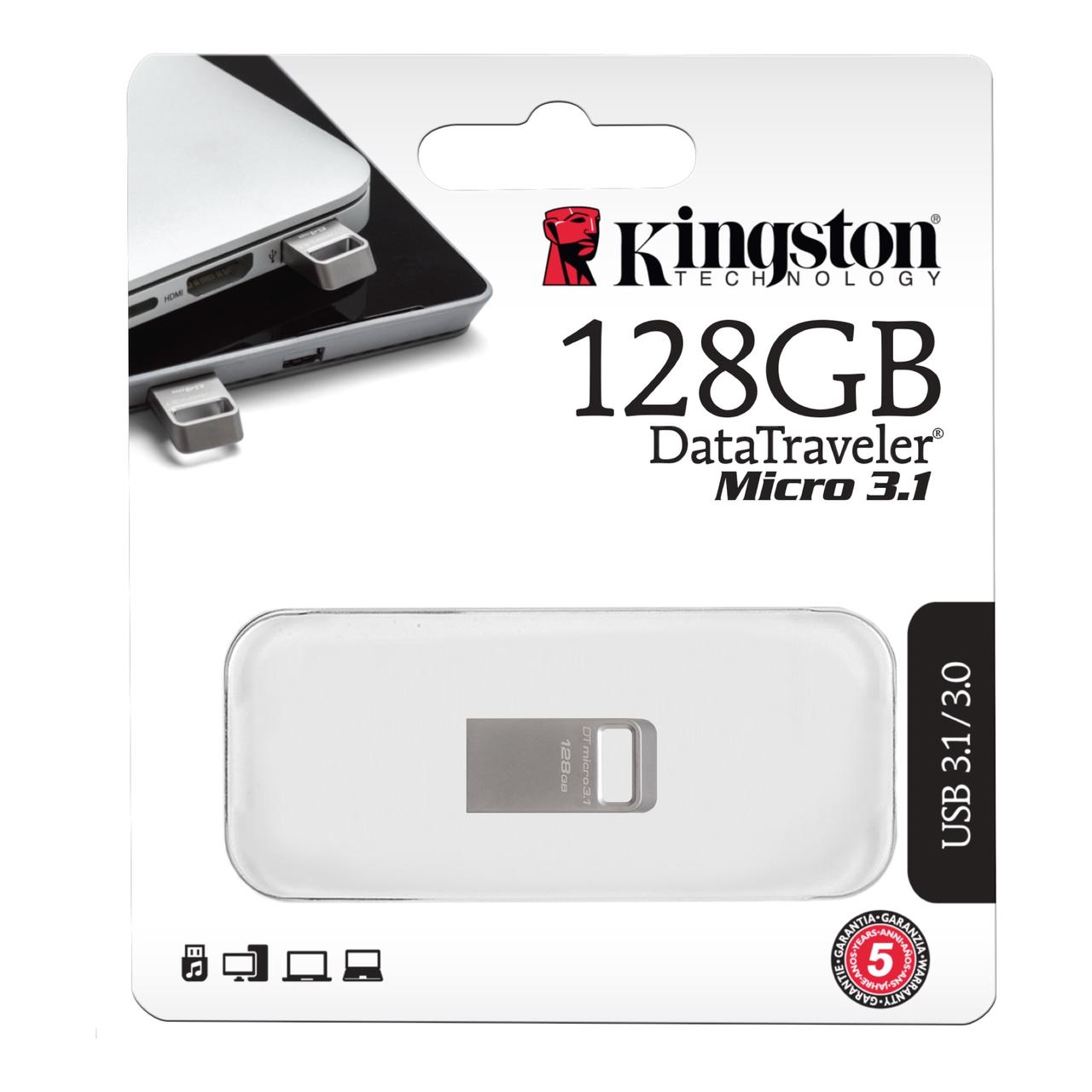 Флешка Kingston DataTraveler Micro 3.1 128GB - фото 4 - id-p216566374