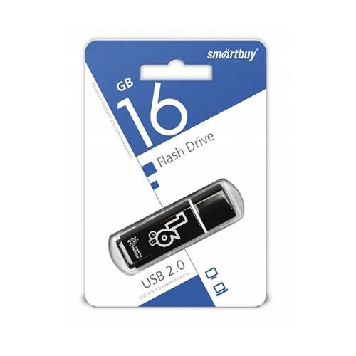 Флешка SmartBuy Glossy 16GB USB 2.0 (черный) - фото 1 - id-p216564510