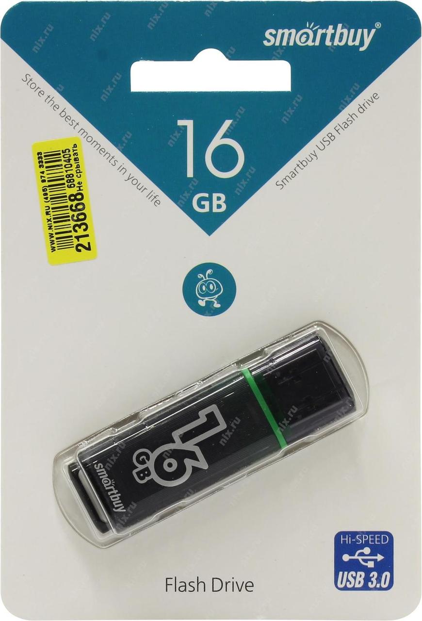 Флешка SmartBuy Glossy 16GB USB 2.0 (черный) - фото 3 - id-p216564510