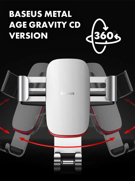 Держатель Baseus Metal Age Gravity Car Mount CD version (черный) - фото 3 - id-p216564660