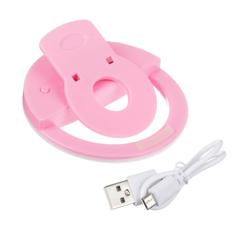 Кольцевая лампа Selfie Ring Light RK-34 (розовый) - фото 4 - id-p216564666