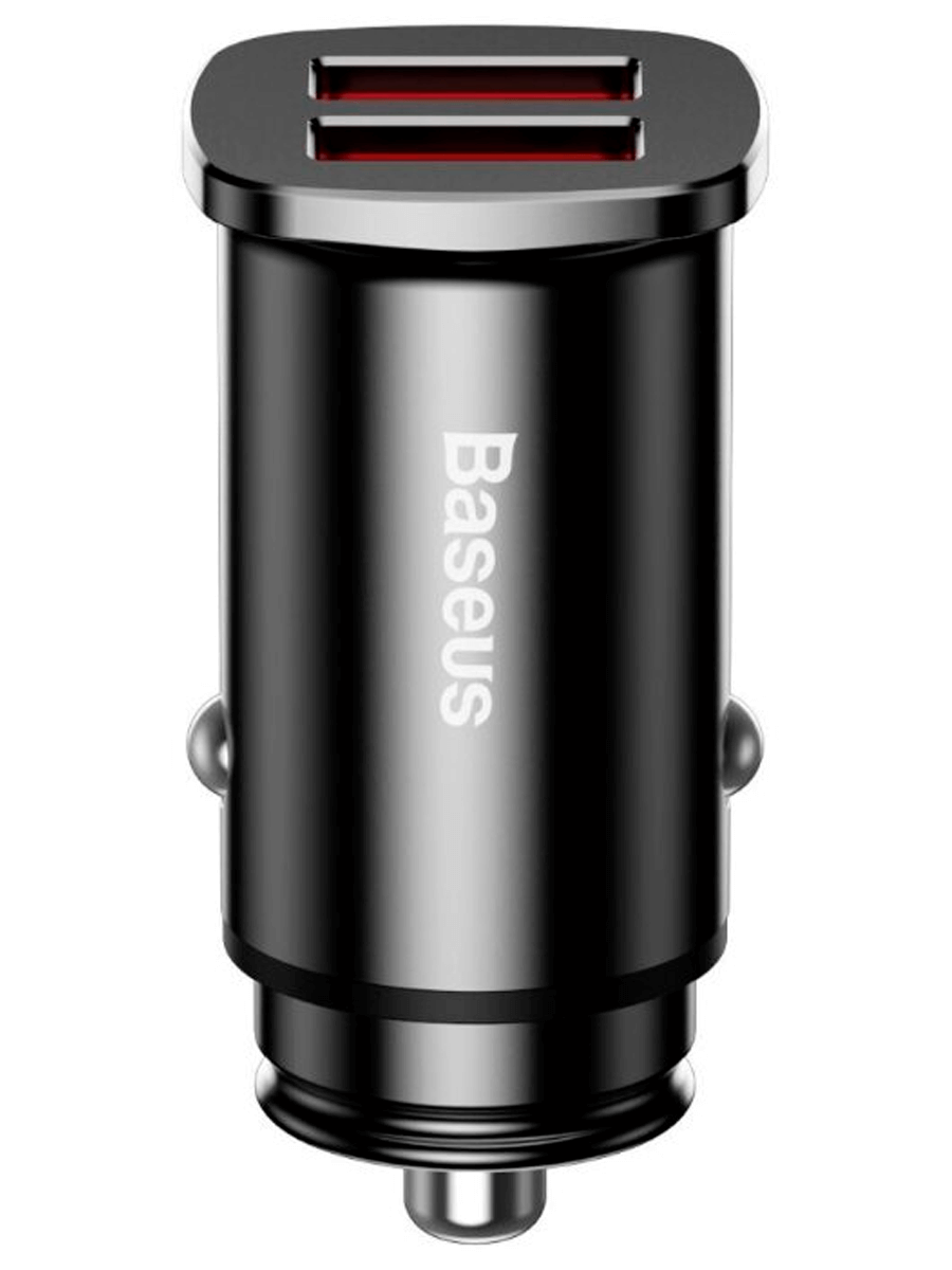 Автомобильное зарядное устройство Baseus Dual QC3.0 30W Max Car Charger (черный) - фото 3 - id-p216564699