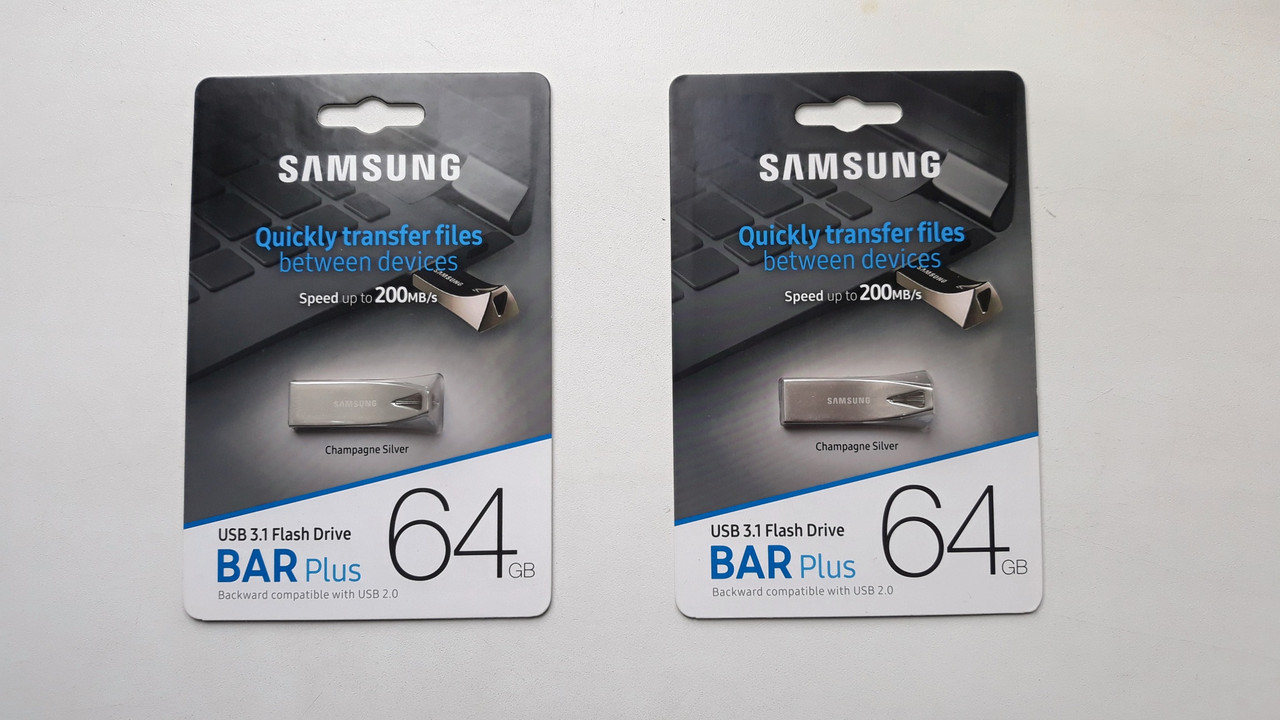 Флешка Samsung BAR Plus 64GB (серый титан) - фото 5 - id-p216564704