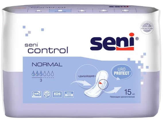 Прокладки урологические Seni Control Normal, 15 шт - фото 1 - id-p216570481