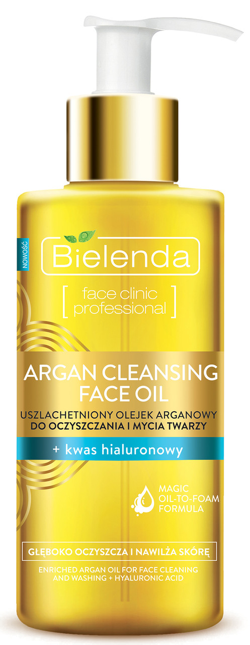 Гидрофильное масло для умывания Bielenda Argan Cleansing Face Oil с гиауроновой кислотой, 140 мл - фото 1 - id-p216570539