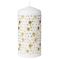 IKEA/ ВИНТЕРФИНТ неароматическая формовая свеча цвет золота,14 см