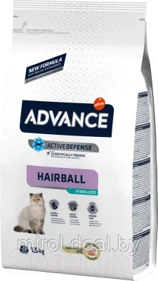 Сухой корм для кошек Advance Sterilized Hairball - фото 1 - id-p216577628