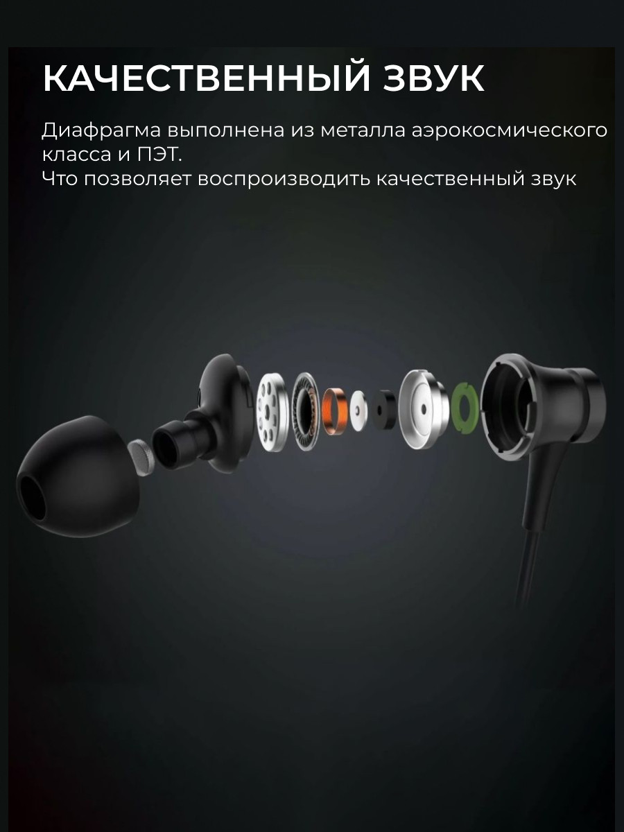 Вакуумные наушники Xiaomi Mi In-Ear Headphones Basic с гарнитурой (черный) - фото 5 - id-p216579495