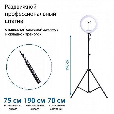Кольцевая лампа Ring Fill Light RL-18 RGB 45 см, штатив 2.2м, пульт ДУ, штатив 2.2м, держатели, сумка - фото 10 - id-p216580773