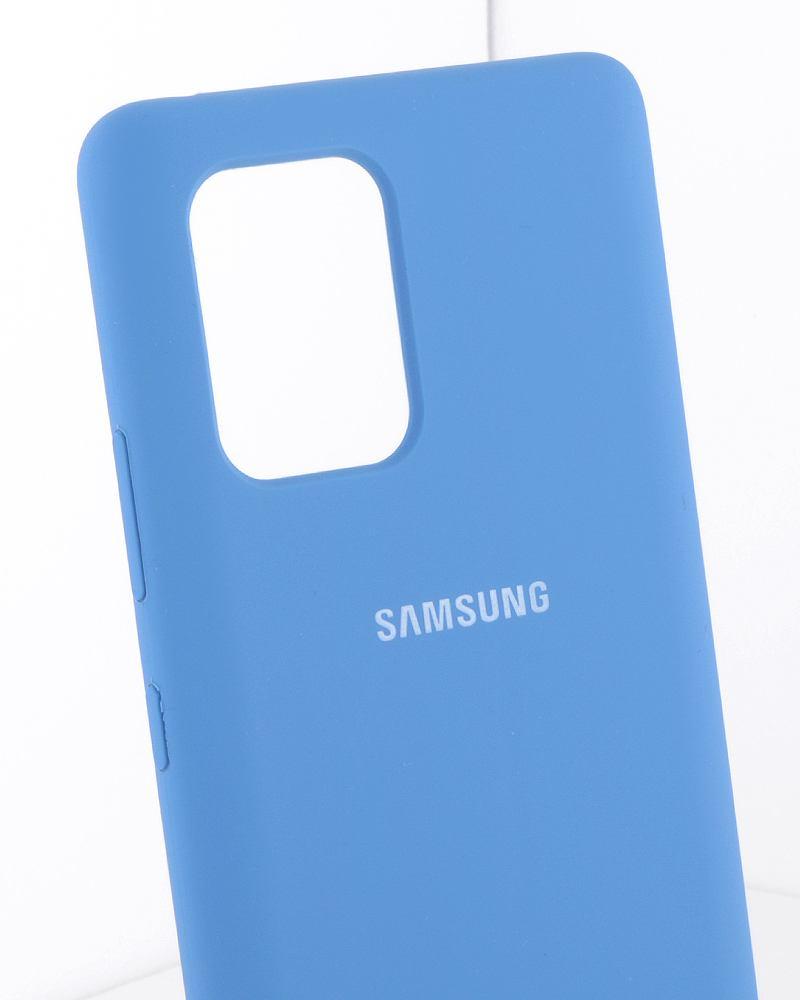 Силиконовый чехол для Samsung Galaxy S10 lite, A91, M80S (синий) - фото 3 - id-p216579599