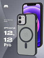 Чехол бампер Pixels с MagSafe для iPhone 12, 12 Pro (черный)