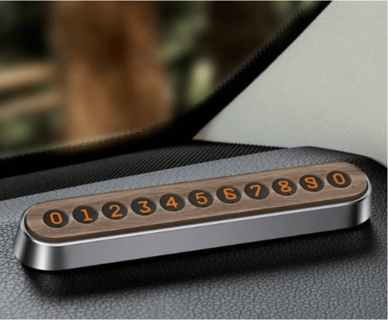 Автовизитка с номером телефона Baseus Wood Texture Dual-Number (темно-серый) - фото 3 - id-p216579793