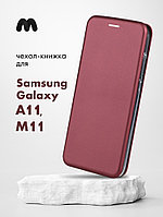 Чехол книжка для Samsung Galaxy A11, M11 (бордовый)