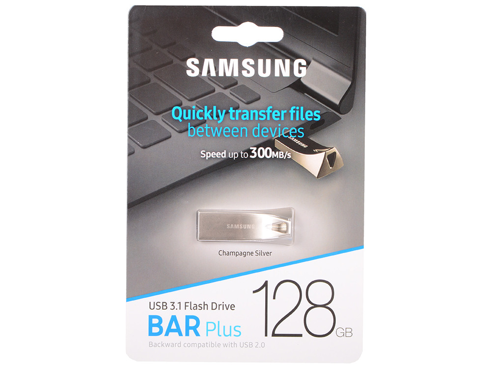 Флешка Samsung BAR Plus 128GB (черный) - фото 3 - id-p216578924