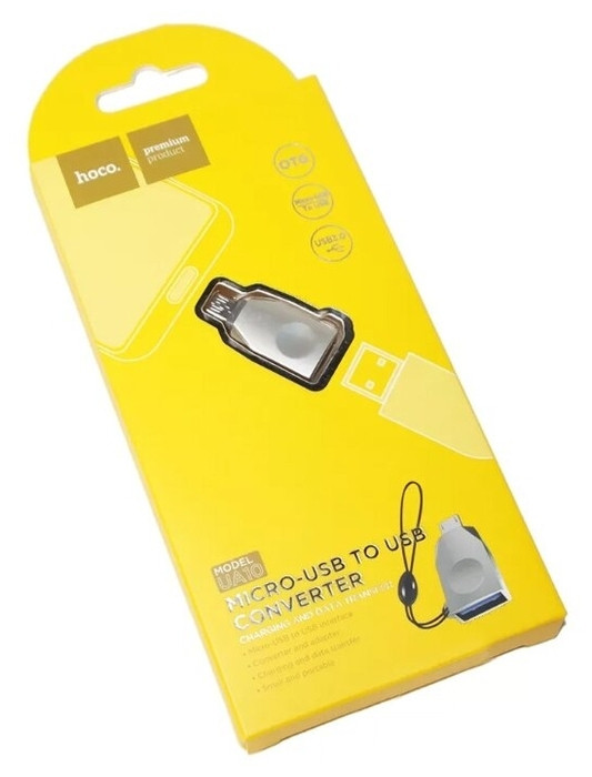 Адаптер OTG Hoco UA10 microUSB - USB - фото 3 - id-p216581091