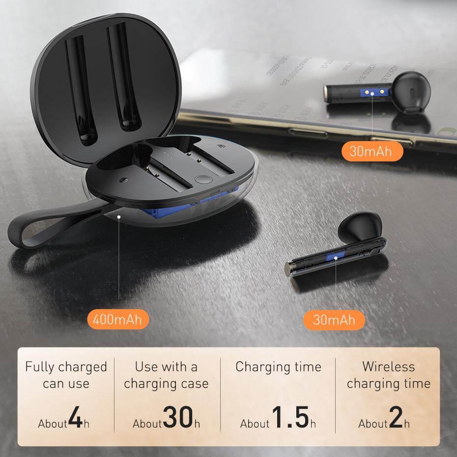 Наушники Baseus Encok True Wireless Earphones W05 (синий) - фото 3 - id-p216581097