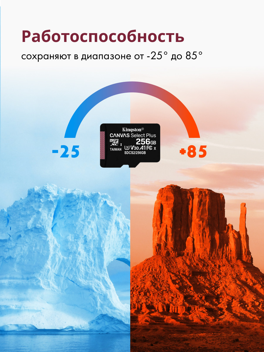 KingSton Canvas Select Plus microSDHC 256GB + SD адаптер - фото 4 - id-p216580330