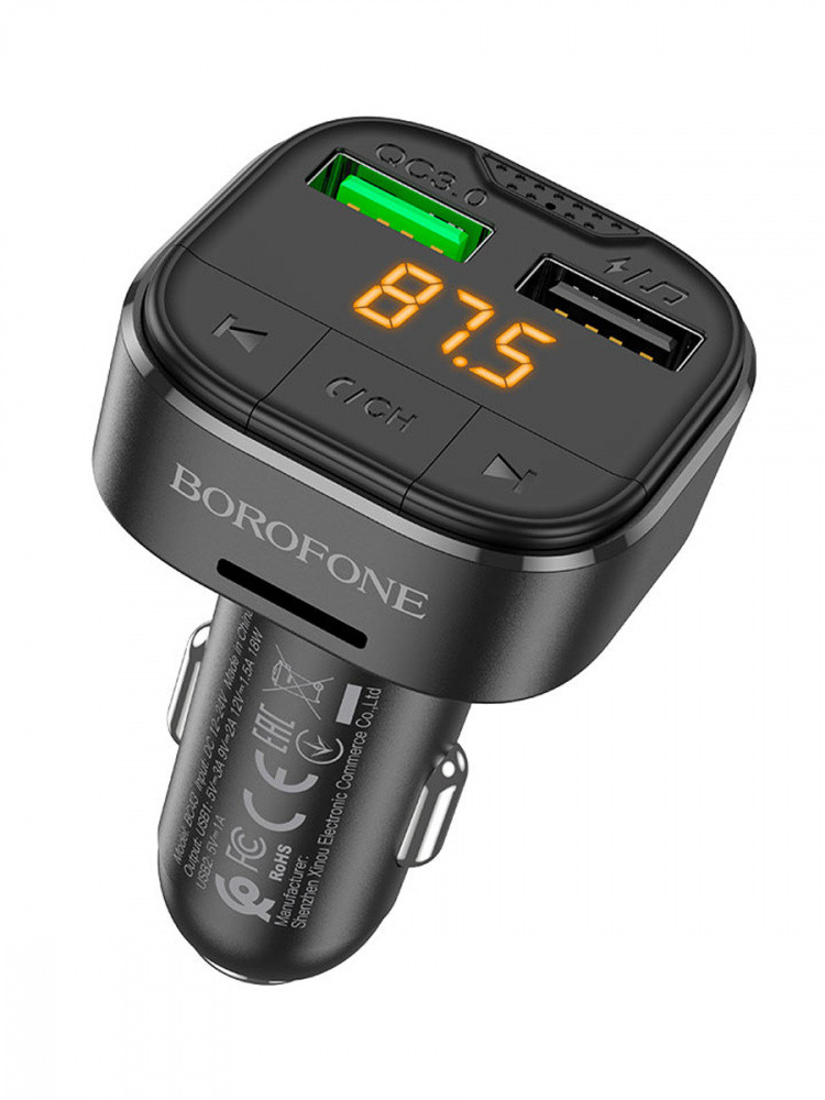 Bluetooth-ресивер Borofone BC43 QC3.0 18W (черный)