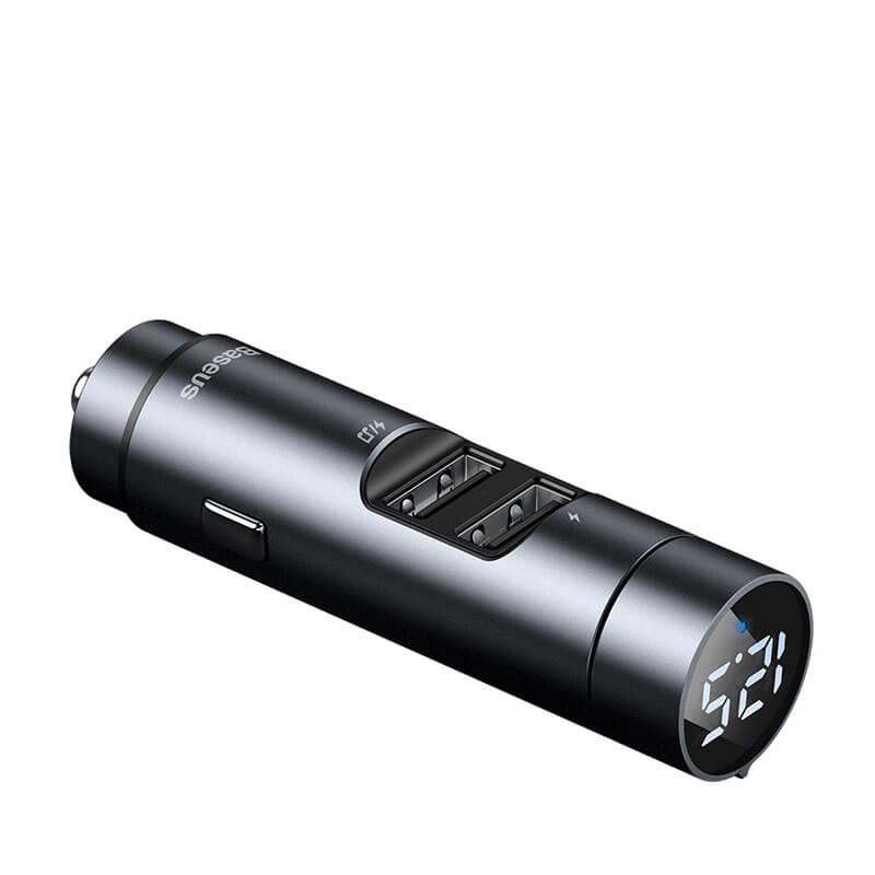 FM-трансмиттер Baseus Energy Column MP3 Charger 18W (серый) - фото 2 - id-p216580570