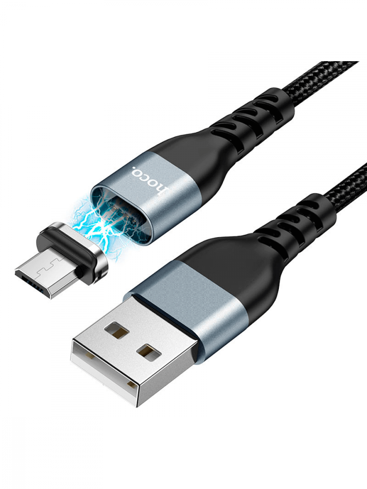 Магнитный кабель Hoco U96 Skill Magnetic USB - microUSB (1.2м, черный) - фото 1 - id-p216582575