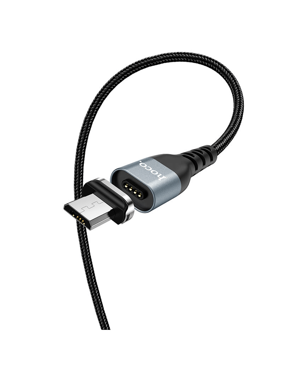 Магнитный кабель Hoco U96 Skill Magnetic USB - microUSB (1.2м, черный) - фото 3 - id-p216582575