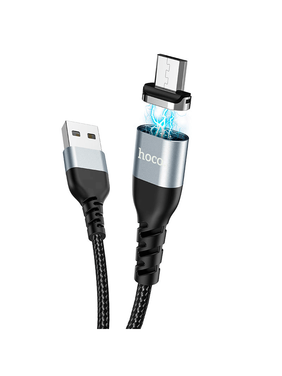 Магнитный кабель Hoco U96 Skill Magnetic USB - microUSB (1.2м, черный) - фото 4 - id-p216582575