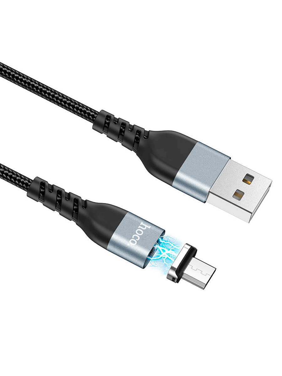 Магнитный кабель Hoco U96 Skill Magnetic USB - microUSB (1.2м, черный) - фото 5 - id-p216582575