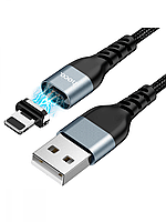 Магнитный кабель Hoco U96 Skill Magnetic USB - Lightning (1.2м, черный)