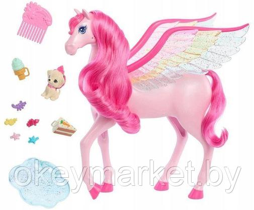 Игровой набор Barbie Pinch of Magic Розовый пегас со светом и звуком HLC40, фото 3