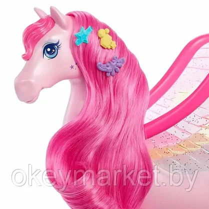 Игровой набор Barbie Pinch of Magic Розовый пегас со светом и звуком HLC40, фото 2