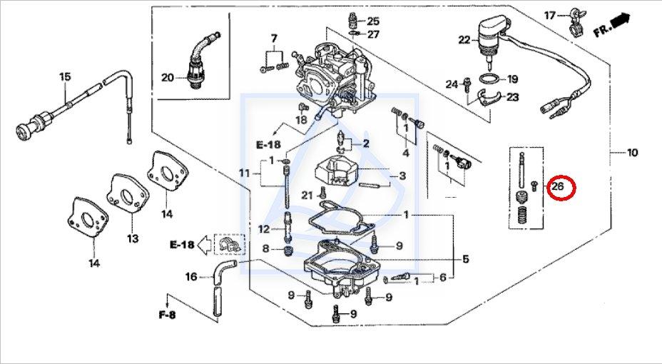 Клапан холостого хода для подвесного лодочного мотора HONDA BF15/20,16130-ZY1-801 - фото 3 - id-p66784290