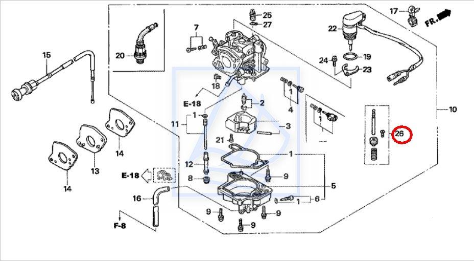 Электроклапан карбюратора для подвесного лодочного мотора HONDA BF8..10, 16130-ZW9-801 - фото 4 - id-p216593779