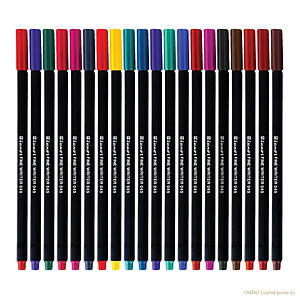 Набор капиллярных ручек Luxor Fine Writer 045 20 цветов, 0,8 мм, пластиковая банка