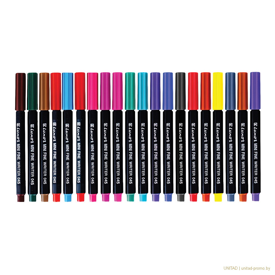 Набор капиллярных ручек Luxor Mini Fine Writer 045 20цв., 0,8мм, пластиковая банка