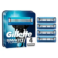 Gillette Mach 3 Turbo 4 шт. Мужские сменные кассеты / лезвия для бритья
