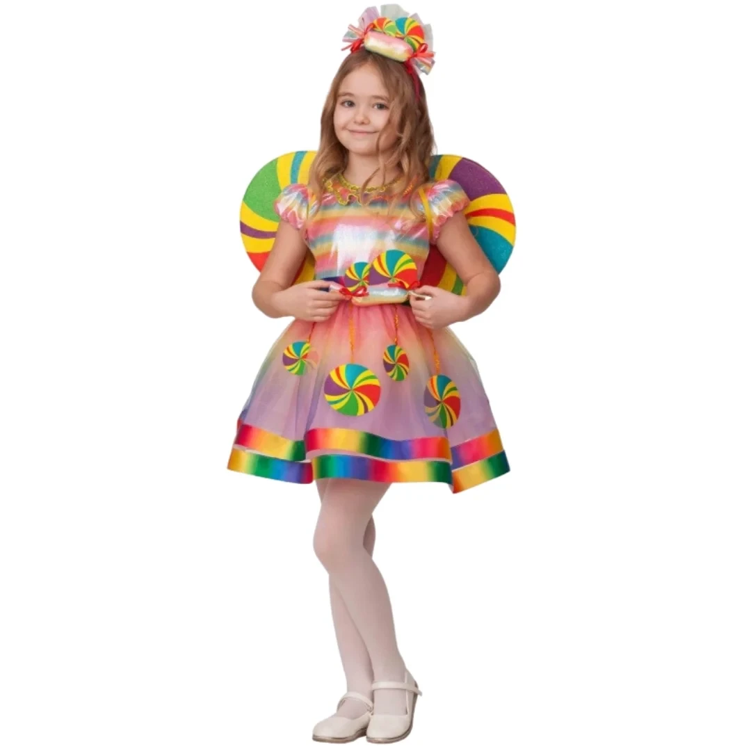 Детский карнавальный костюм для девочек "Конфетка" БАТИК - фото 1 - id-p216597314