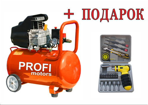 Компрессор Profi Motors 25 pro (25 л. 1,5 кВт) - фото 1 - id-p216597315