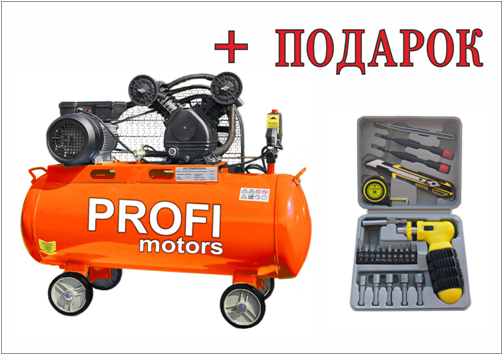 Компрессор Profi Motors 110-2 BELT PRO - фото 1 - id-p216597632