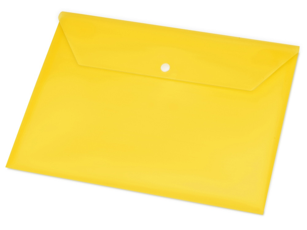 Папка-конверт А4 с кнопкой, желтый - фото 1 - id-p216602427