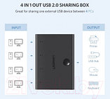 Сплиттер Ugreen USB 2.0 Sharing Switch 4x1 / 30346, фото 2