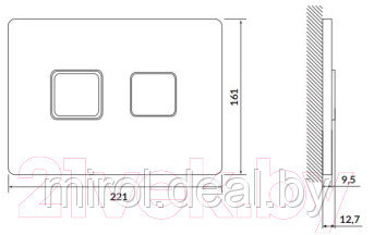 Кнопка для инсталляции Cersanit Square 63838 - фото 3 - id-p216608811