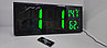 Часы электронные с крупными цифрами,термометром и гигрометром DS-3810L с пультом ДУ  Подсветка : зеленая, фото 3