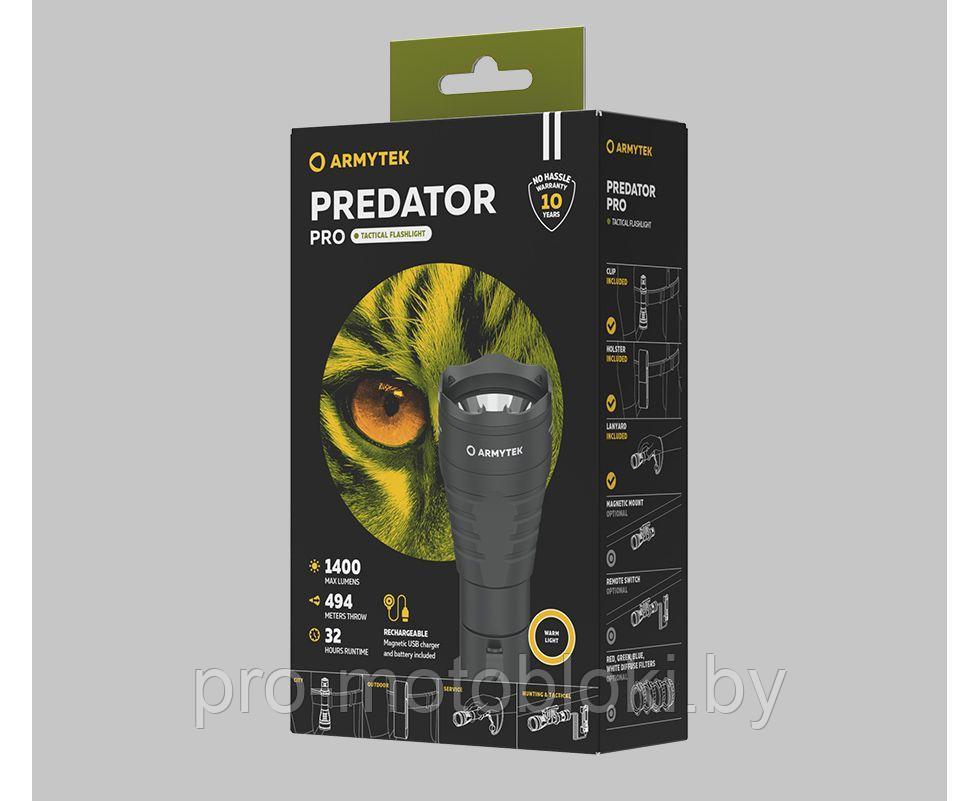 Фонарь Armytek Predator Pro Magnet USB Теплый - фото 3 - id-p216611124