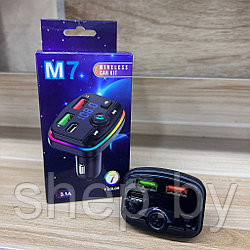 Автомобильный FM-модулятор M7 с Bluethooth , 7 цветов подсветки