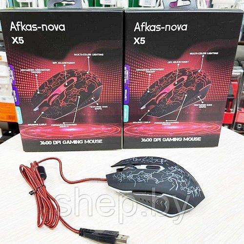 Игровая мышь проводная Afkas-Nova X5, USB, LED, с подсветкой - фото 1 - id-p216612718
