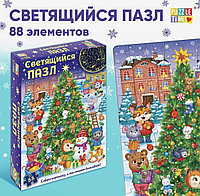 Пазл светящийся «Ждут зверята Новый год», 88 деталей
