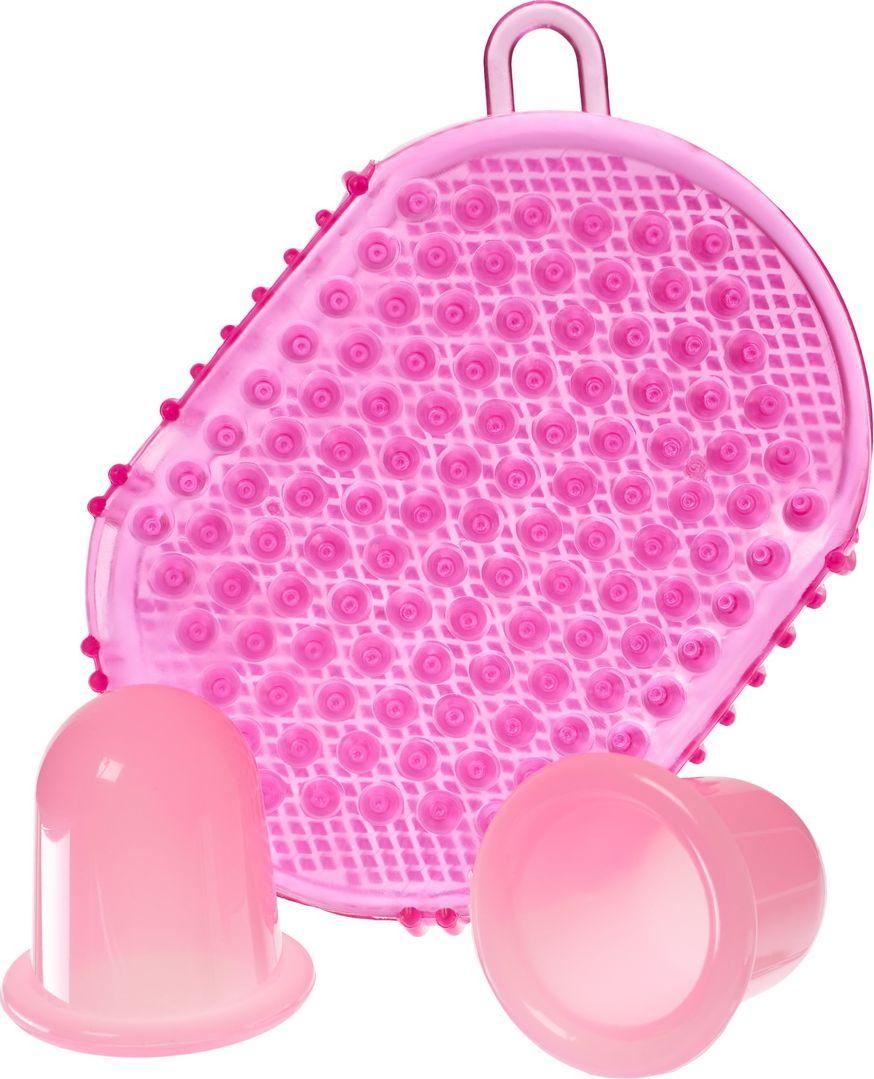 Массажный набор Антицеллюлит (2 pcs Cupping and Massage Bath Mitt set, pink) - фото 2 - id-p216508316